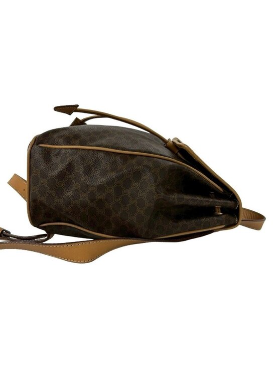 Celine Vintage Macadam Blason Triomphe Pattern Logo Ring Leather Backpack Brown main image 6